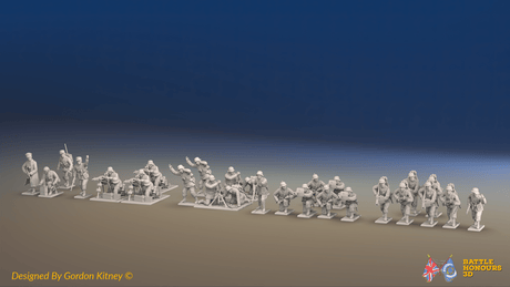 WW2 German Infantry Support Platoon - 30 figures, front view