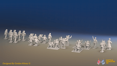 WW2 German Infantry Support Platoon - 30 figures, rear view