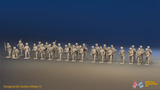 WW2 Soviet Infantry Platoon - Padded Uniforms - 30 figures, front view