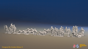 WW2 Soviet Support Platoon - Summer Uniforms - 30 figures, front view