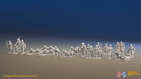 WW2 Soviet Support Platoon - Summer Uniforms - 30 figures, front view