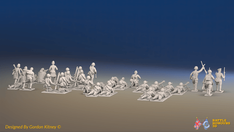 WW2 Soviet Support Platoon - Summer Uniforms - 30 figures, rear view