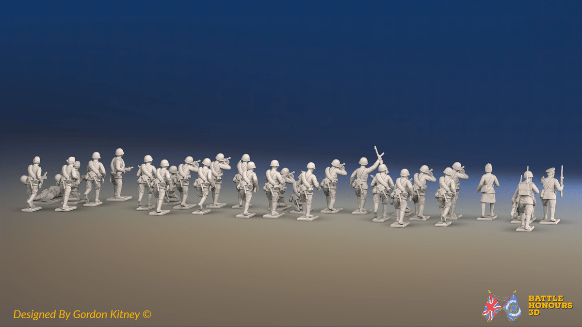 WW2 Soviet Tank Rider Platoon - Summer Uniforms - 30 figures, rear view