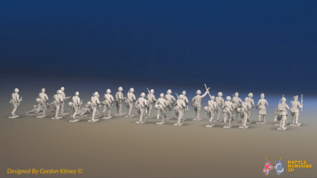 WW2 Soviet Infantry Platoon - Summer Uniforms - 30 figures, rear view