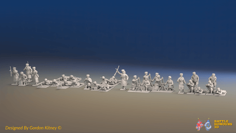 WW2 Soviet Support Platoon - Winter Clothing - 30 figures, front view