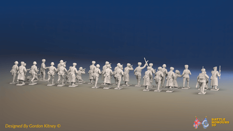WW2 Soviet Tank Rider Platoon - Winter Clothing - 30 figures, rear view