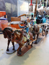 Jasmine Hoansen's painted 75mm Battle Honours 3D Napoleonic French 4-horse limber, bicorne, trotting - full team view
