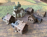 Customer-painted Russian Ruined Village with Russian Church by Battle Honours 3D