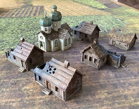 Customer-painted Russian Ruined Village with Russian Church by Battle Honours 3D