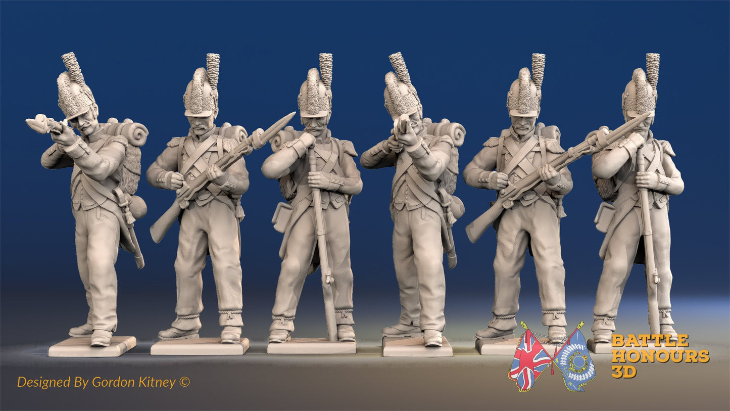 French Tarleton Voltigeurs loading and firing in trousers