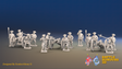 Seven Years’ War Russian Artillery Battery - 8-Pounders - Winter Uniform - 3 Guns and 13 Figures, front view. Supplied unpainted.