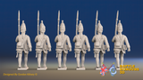 Seven Years’ War Prussian Grenadiers - March Attack - Long Cuff Lace, rear view. Supplied unpainted.