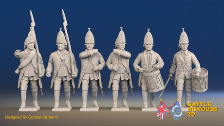 Seven Years’ War Russian Grenadiers Command - Winter Uniform - Observation Corps, front view. Supplied unpainted.