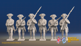 Seven Years’ War Russian Musketeers - Advancing - Winter Uniform, front view. Supplied unpainted.