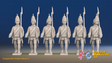 Seven Years’ War Russian Grenadiers - March Attack - Winter Uniform, front view. Supplied unpainted.