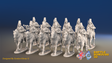 Seven Years’ War Prussian Hussar Regiment - Trotting - Mirlitons with Skull Badges - 12 Mounted Figures, front view. Supplied unpainted.