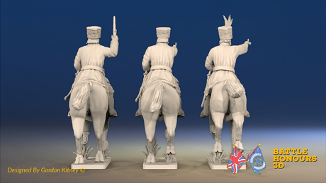 Seven Years’ War Russian Cossacks - Galloping - Pistols, rear view. Supplied unpainted.