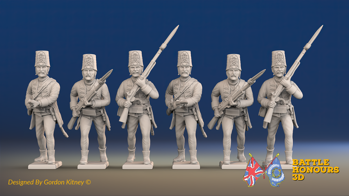 Seven Years’ War Russian Pandur Grenadiers - Charging - Summer Uniform, front view. Supplied unpainted.