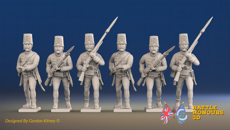 Seven Years’ War Russian Pandur Grenadiers - Charging - Summer Uniform, front view. Supplied unpainted.