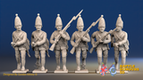 Seven Years’ War Prussian Grenadiers - Charging - Plain Lapels, front view. Supplied unpainted.