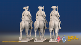Seven Years’ War Russian Dragoons, rear view. Supplied unpainted.