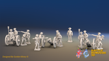 Seven Years’ War Prussian Foot Artillery Battery - 3-Pounders - 3 Guns and 13 Figures, front view. Supplied unpainted.