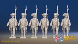 Seven Years’ War Russian Musketeers - March Attack - Winter Uniform, front view. Supplied unpainted.