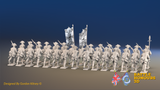 Seven Years’ War Prussian Musketeer Battalion - Charging - Set 3 - 30 Figures, rear view. Supplied unpainted.