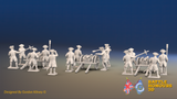 Seven Years’ War Russian Artillery Battery - 3-Pounders - Battalion Guns - Winter Uniform - 3 Guns and 13 Figures, rear view. Supplied unpainted.