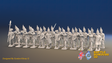 Seven Years’ War Prussian Grenadier Battalion - Firing Line - Pointed Lapel Lace and Coats Without Lapels - 30 Figures, front view. Supplied unpainted.