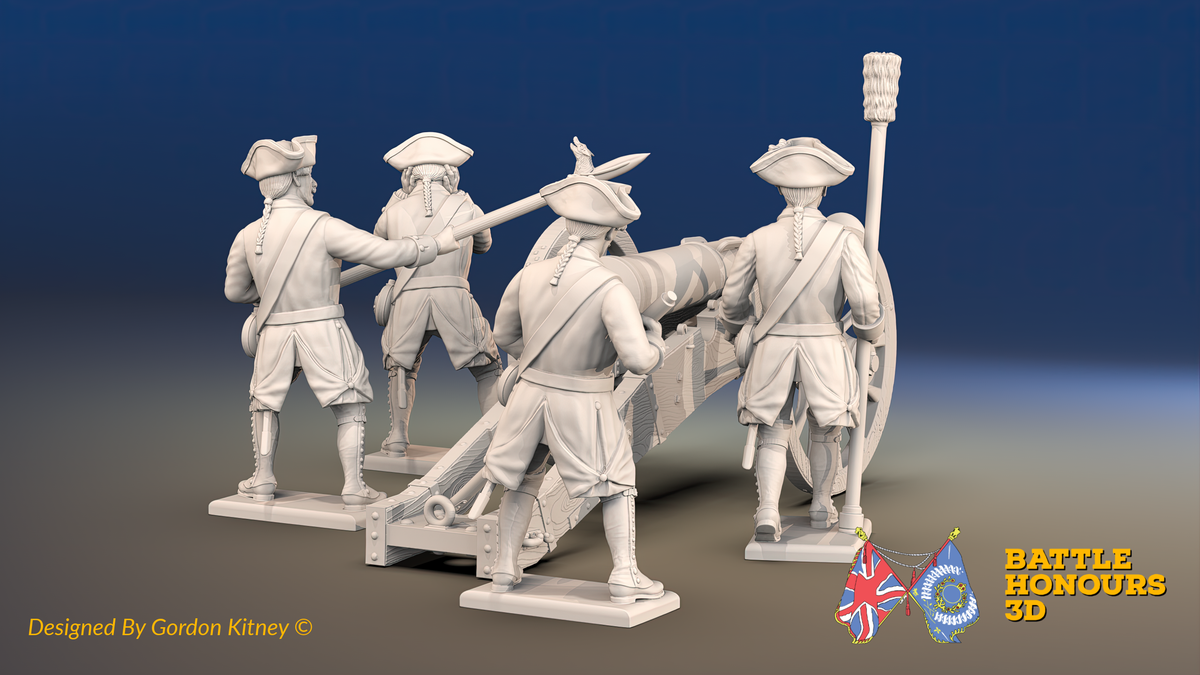 Seven Years’ War Russian Artillery and Crew - Firing Crew - Winter Uniform, rear view. Supplied unpainted.
