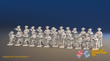Seven Years’ War Prussian Jäger Battalion - Firing Line - 24 Figures, front view. Supplied unpainted.