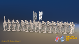 Seven Years’ War Prussian Musketeer Battalion - Firing Line - Set 2 - 30 Figures, front view. Supplied unpainted.