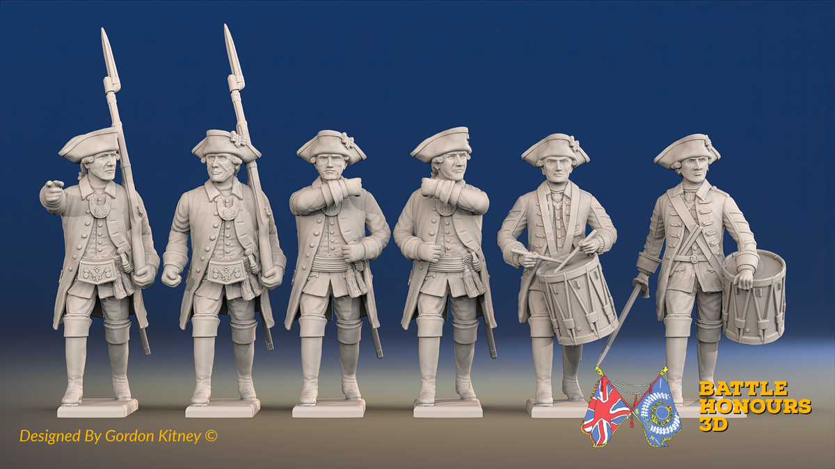 Seven Years’ War Russian Musketeers Command - Winter Uniform - Observation Corps, front view. Supplied unpainted.