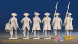 Seven Years’ War Russian Musketeers Command - Winter Uniform - Observation Corps, rear view. Supplied unpainted.