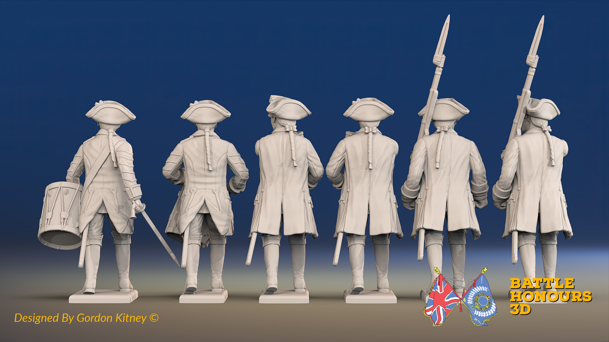 Seven Years’ War Russian Musketeers Command - Winter Uniform - Observation Corps, rear view. Supplied unpainted.