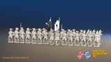 Seven Years’ War Russian Musketeer Battalion - Firing Line - Winter Uniform - Observation Corps - 30 Figures, rear view. Supplied unpainted.