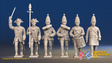 Seven Years’ War Prussian Grenadiers Command - March Attack - Straight Lapel Lace, front view. Supplied unpainted.