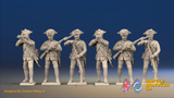 Seven Years’ War Prussian Musketeers - Firing Line - Pointed Lapel Lace, front view. Supplied unpainted.