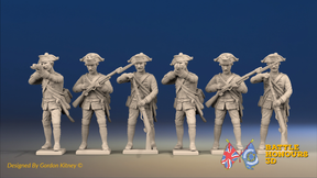 Seven Years’ War Prussian Musketeers - Firing Line - Pointed Lapel Lace, front view. Supplied unpainted.