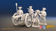 Seven Years’ War Russian Artillery and Crew - Firing Crew - Summer Uniform, front view. Supplied unpainted.