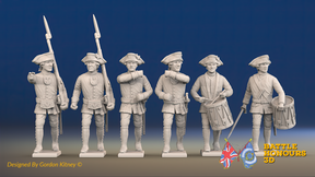 Seven Years’ War Russian Musketeers Command - Summer Uniform, front view. Supplied unpainted.