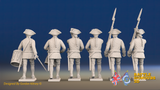Seven Years’ War Russian Musketeers Command - Summer Uniform, rear view. Supplied unpainted.