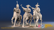 Seven Years’ War Prussian Frederick II and Mounted Command, front view. Supplied unpainted.
