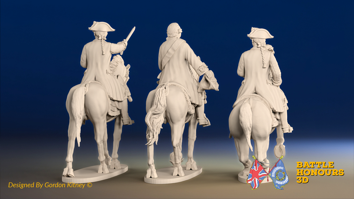 Seven Years’ War Russian Mounted Command - Generals, rear view. Supplied unpainted.