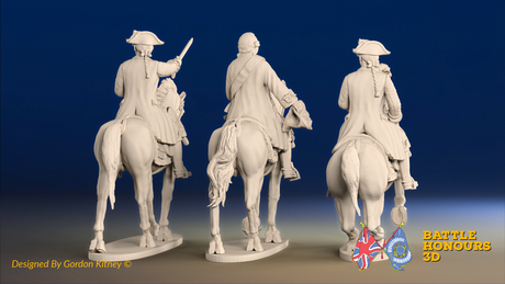 Seven Years’ War Russian Mounted Command - Set 2, rear view. Supplied unpainted.