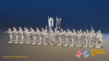 Seven Years’ War Russian Grenadier Battalion - Firing - Winter Uniform - Observation Corps - Rolled Cloaks - 30 Figures, front view. Supplied unpainted.