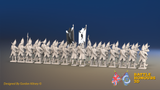 Seven Years’ War Russian Grenadier Battalion - Firing - Winter Uniform - Observation Corps - Rolled Cloaks - 30 Figures, rear view. Supplied unpainted.