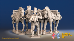 Seven Years’ War Prussian Hussar Horse Holder - Set 3, front view. Supplied unpainted.