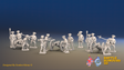 Seven Years’ War Russian Artillery Battery - 6-Pounders - Summer Uniform - 3 Guns and 13 Figures, front view. Supplied unpainted.